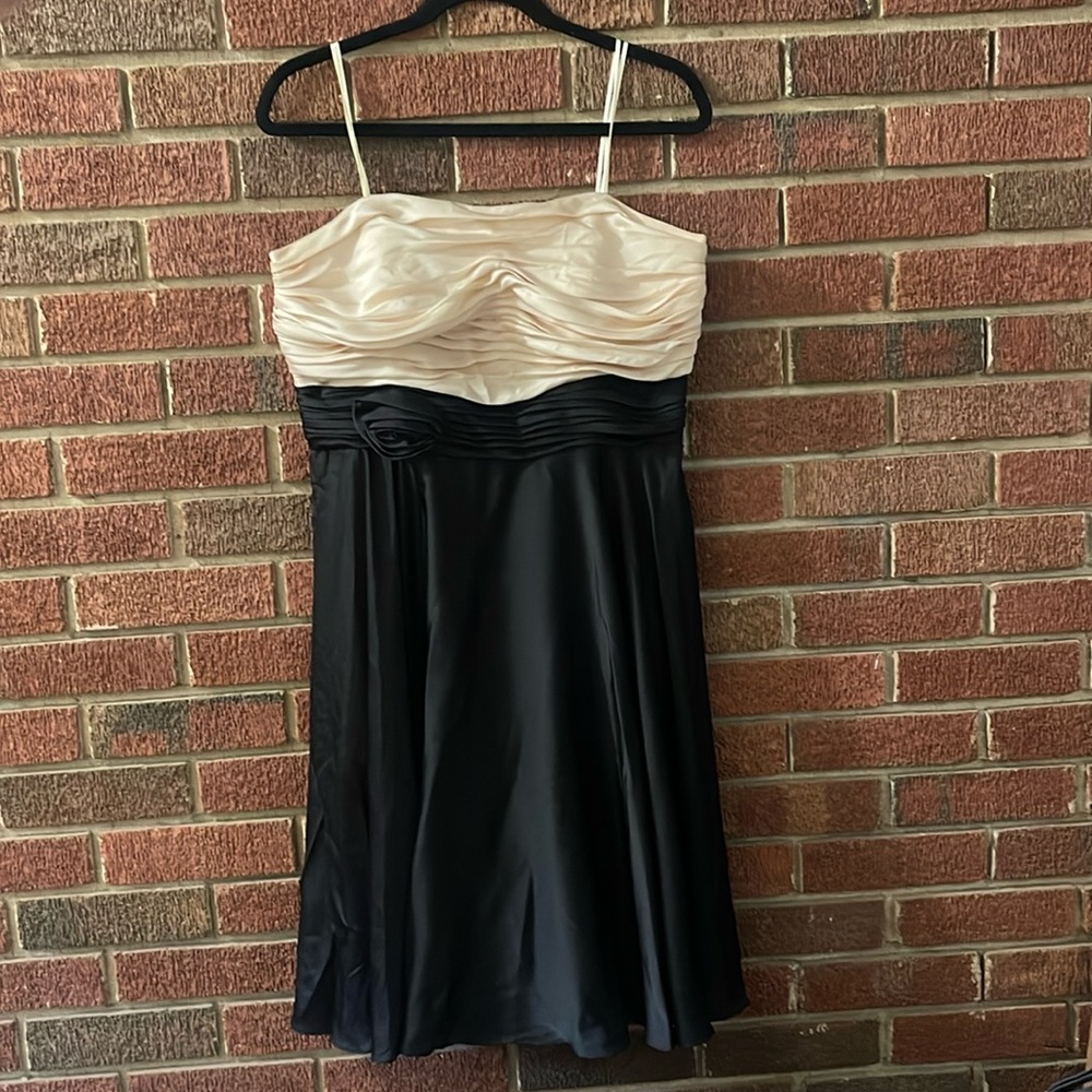 JS Collection - Cream/Black Strapless Dress